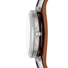 Load image into Gallery viewer, Carlie Three-Hand Brown Eco Leather Watch
