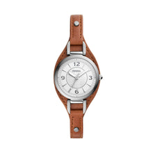 Load image into Gallery viewer, Carlie Three-Hand Brown Eco Leather Watch
