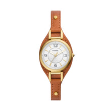 Load image into Gallery viewer, Carlie Three-Hand Medium Brown Eco Leather Watch
