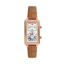 Load image into Gallery viewer, Raquel Dual Time Brown Sugar Eco Leather Watch
