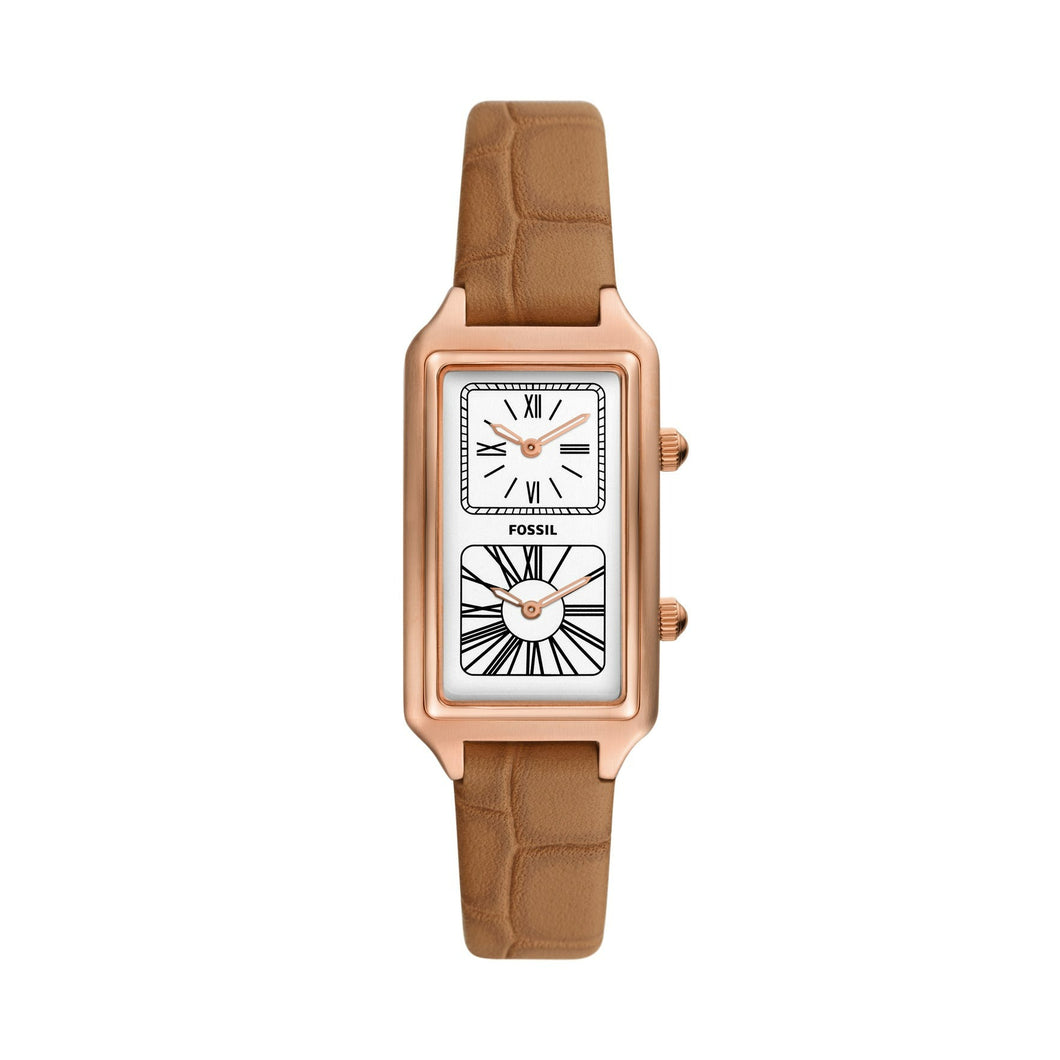 Raquel Dual Time Brown Sugar Eco Leather Watch