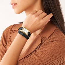 Load image into Gallery viewer, Raquel Three-Hand Date Black Eco Leather Watch
