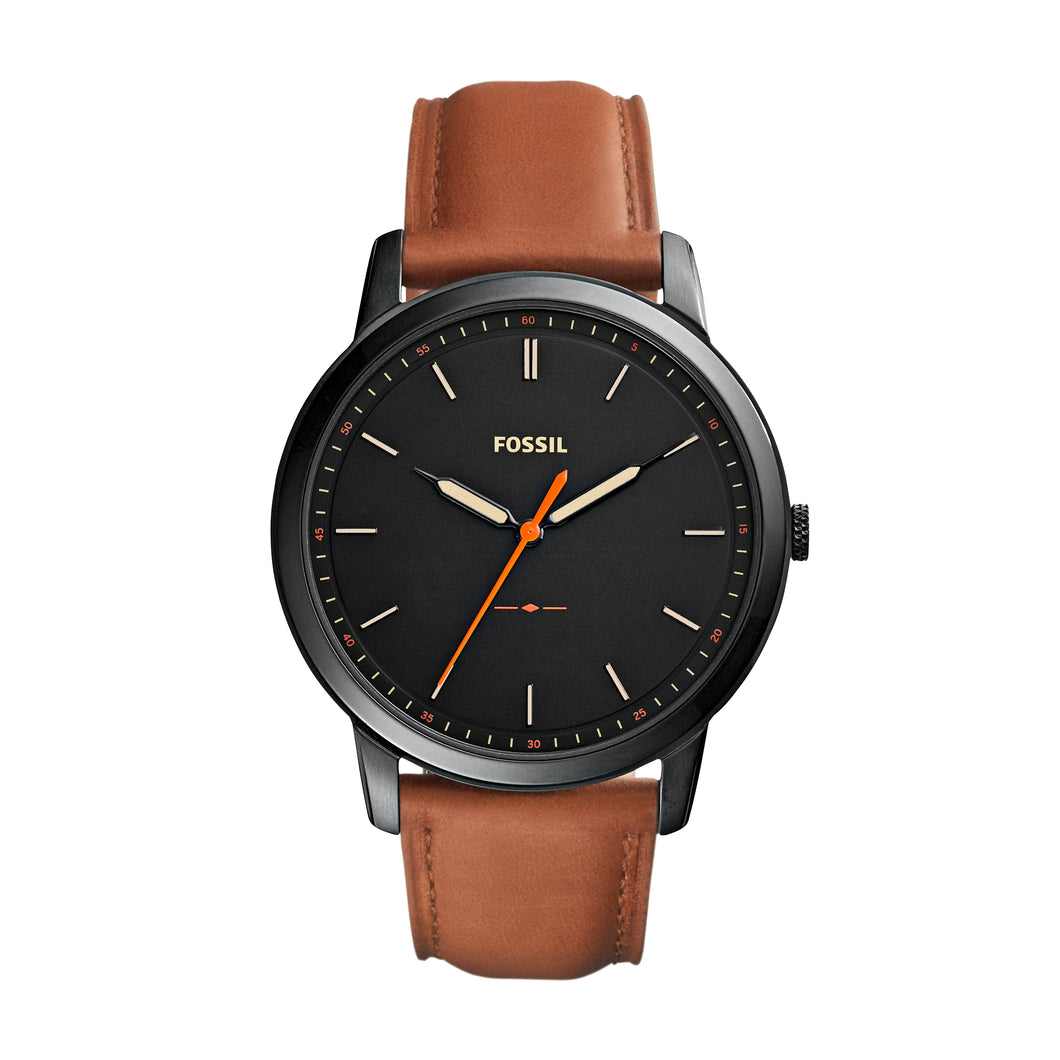 The Minimalist Slim Three-Hand Light Brown Leather Watch