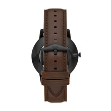 Load image into Gallery viewer, Minimalist Three-Hand Brown Leather Watch
