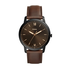 Load image into Gallery viewer, Minimalist Three-Hand Brown Leather Watch
