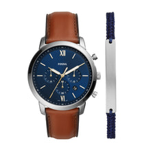 Load image into Gallery viewer, Neutra Chronograph Luggage Leather Watch and Bracelet Set
