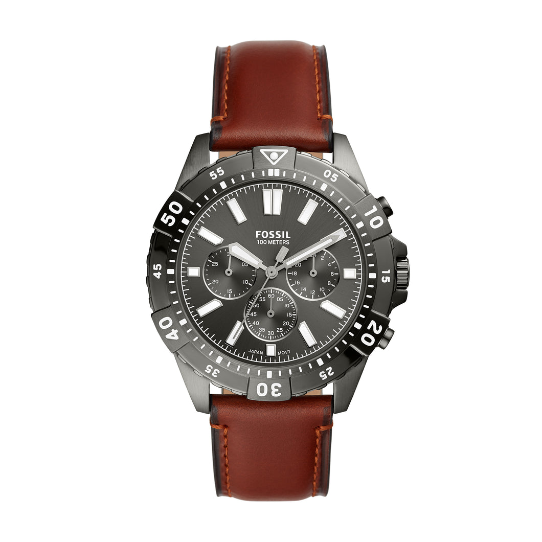 Garrett Chronograph Brown Leather Watch