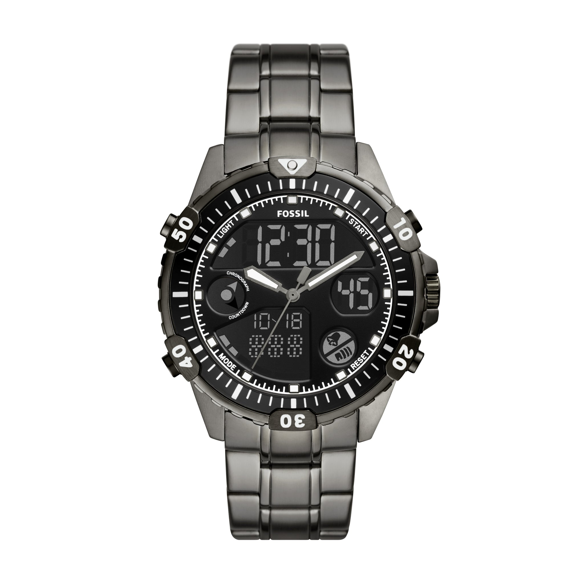 Fossil watch digital and analog best sale