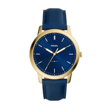 Load image into Gallery viewer, The Minimalist Three-Hand Navy Leather Watch
