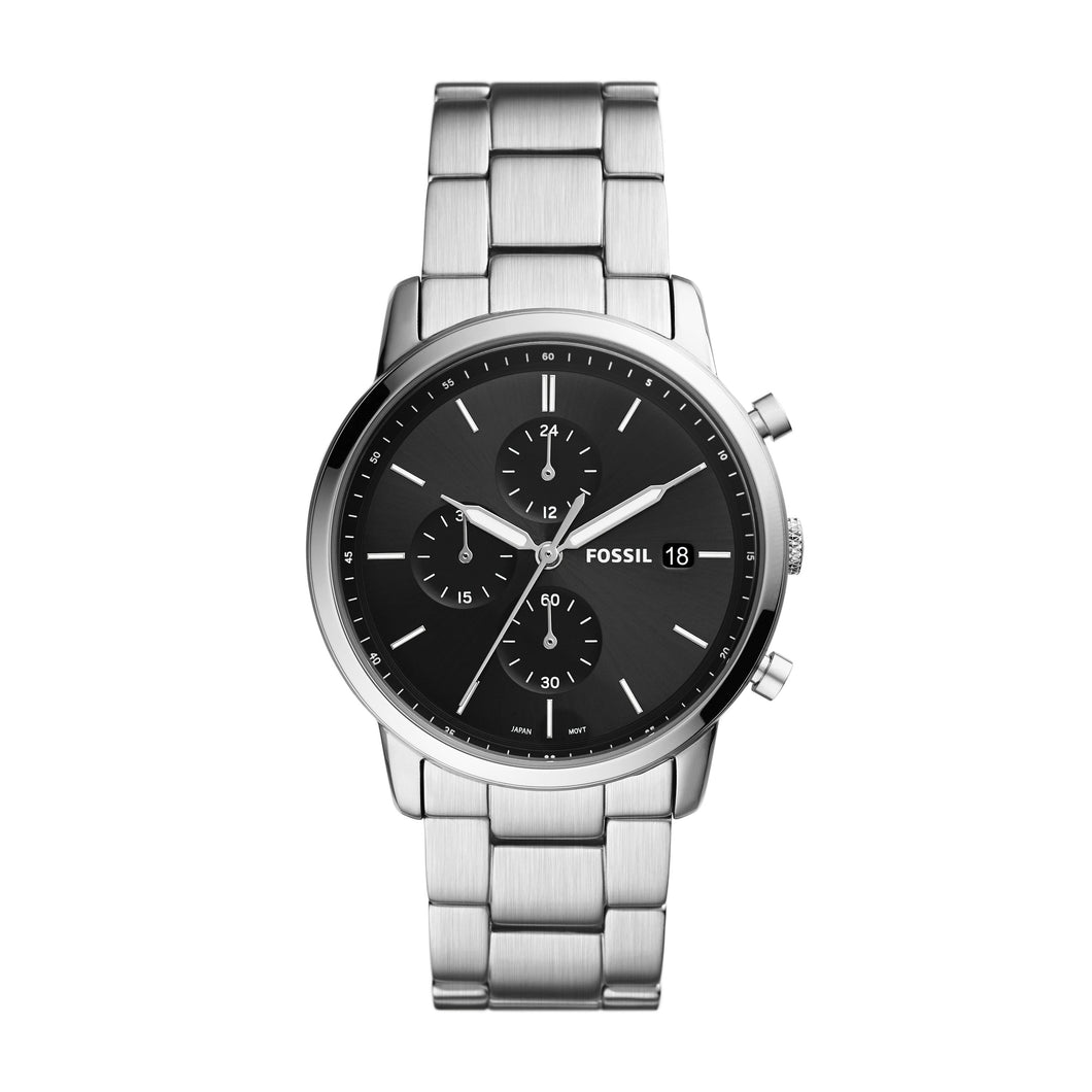 Minimalist Chronograph Stainless Steel Watch