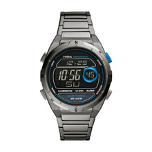 Load image into Gallery viewer, Everett Solar-Powered Digital Smoke Stainless Steel Watch
