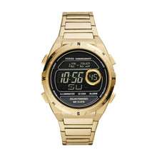 Load image into Gallery viewer, Everett Solar-Powered Digital Gold-Tone Stainless Steel Watch
