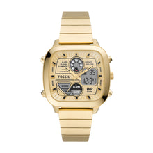 Load image into Gallery viewer, Retro Analog-Digital Gold-Tone Stainless Steel Watch
