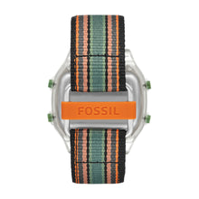 Load image into Gallery viewer, Retro Digital Black with Orange and Green Stripes Nylon Watch

