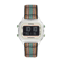 Load image into Gallery viewer, Retro Digital Black with Orange and Green Stripes Nylon Watch
