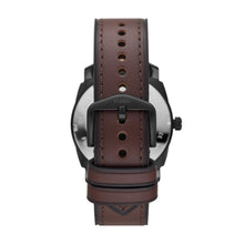 Load image into Gallery viewer, Machine Three-Hand Date Brown Leather Watch
