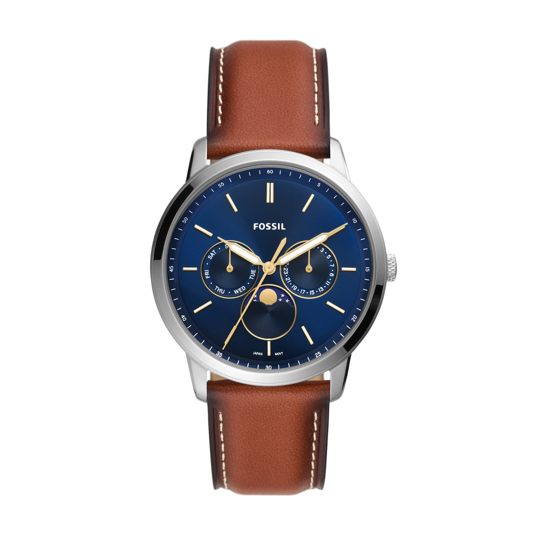 Neutra Moonphase Multifunction Brown Leather Watch