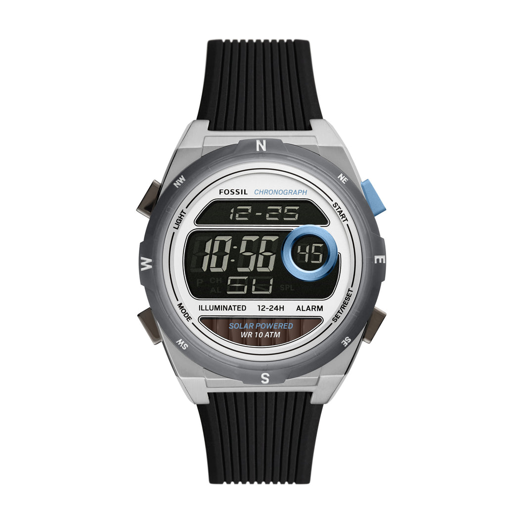 Everett Digital Black Silicone Watch