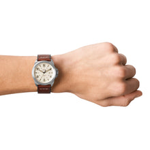 Load image into Gallery viewer, Bronson Three-Hand Date Medium Brown Leather Watch
