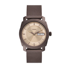 Load image into Gallery viewer, Machine Three-Hand Day-Date Brown Stainless Steel Mesh Watch
