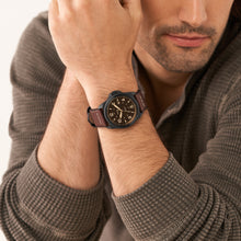 Load image into Gallery viewer, Bronson Three-Hand Date Dark Brown Eco Leather Watch
