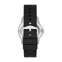 Load image into Gallery viewer, Fossil Blue Three-Hand Date Black Silicone Watch
