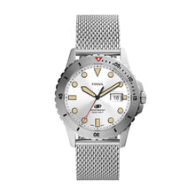 Load image into Gallery viewer, Fossil Blue Three-Hand Date Stainless Steel Mesh Watch
