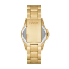 Load image into Gallery viewer, Fossil Blue Three-Hand Date Gold-Tone Stainless Steel Watch
