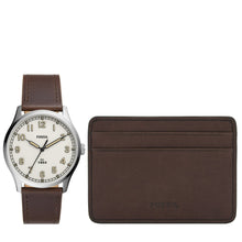 Load image into Gallery viewer, Dayliner Three-Hand Brown Leather Watch and Wallet Box Set
