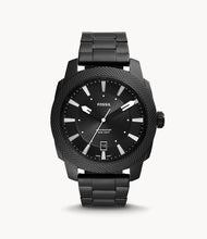 Load image into Gallery viewer, Machine Three-Hand Date Black Stainless Steel Watch
