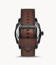 Load image into Gallery viewer, Machine Three-Hand Date Dark Brown LiteHide™ Leather Watch
