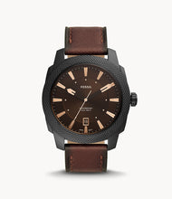 Load image into Gallery viewer, Machine Three-Hand Date Dark Brown LiteHide™ Leather Watch
