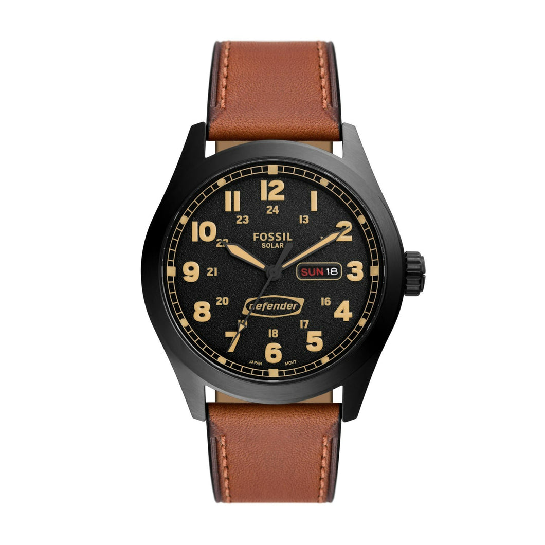 Defender Solar-Powered Luggage Leather Watch