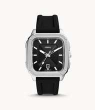 Load image into Gallery viewer, Inscription Three-Hand Date Black Silicone Watch
