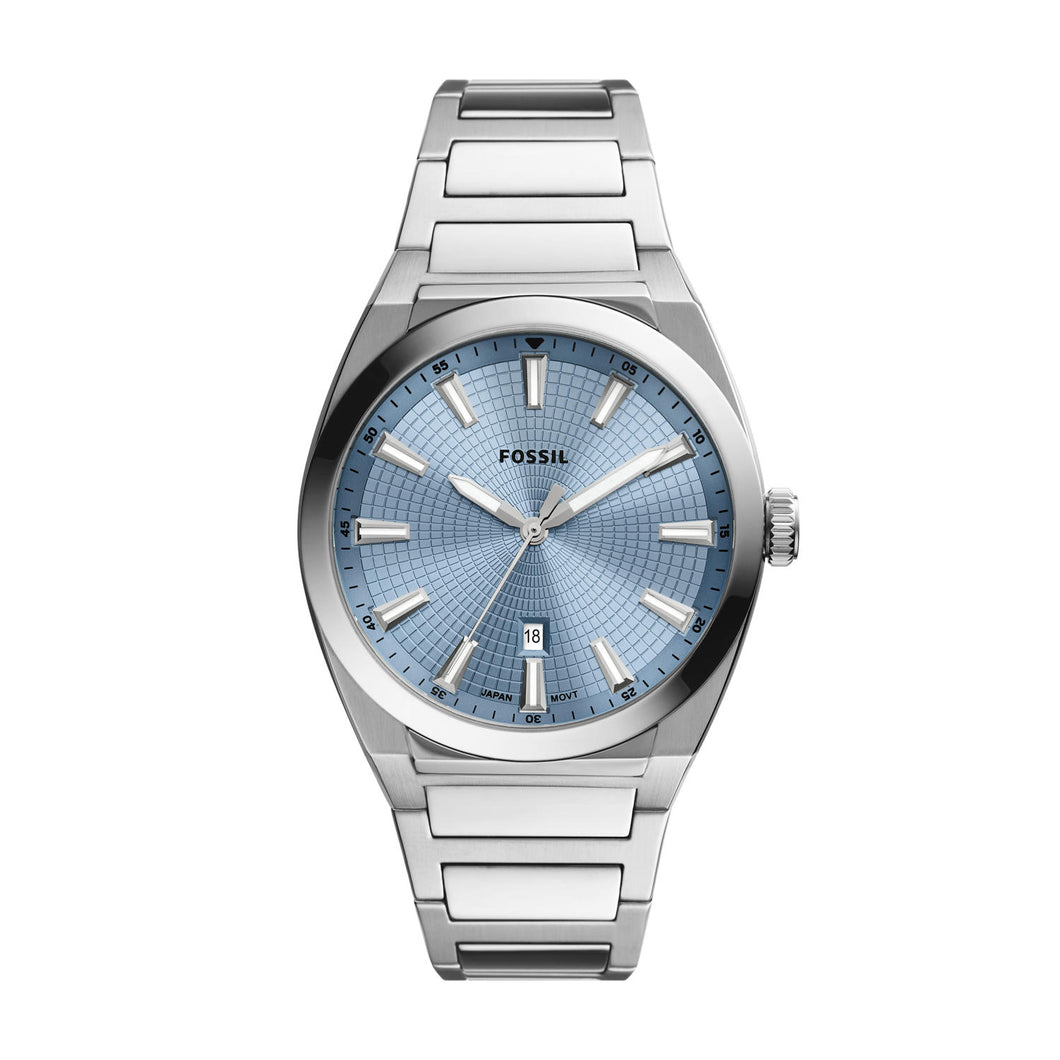 Everett Three-Hand Date Stainless Steel Watch