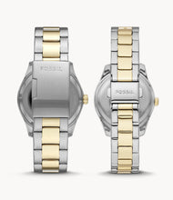 Load image into Gallery viewer, His and Hers Multifunction Two-Tone Stainless Steel Watch Set
