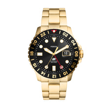 Load image into Gallery viewer, Fossil Blue GMT Gold-Tone Stainless Steel Watch
