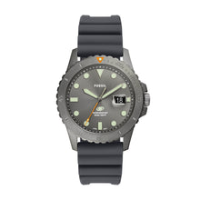 Load image into Gallery viewer, Fossil Blue Three-Hand Date Gray Silicone Watch
