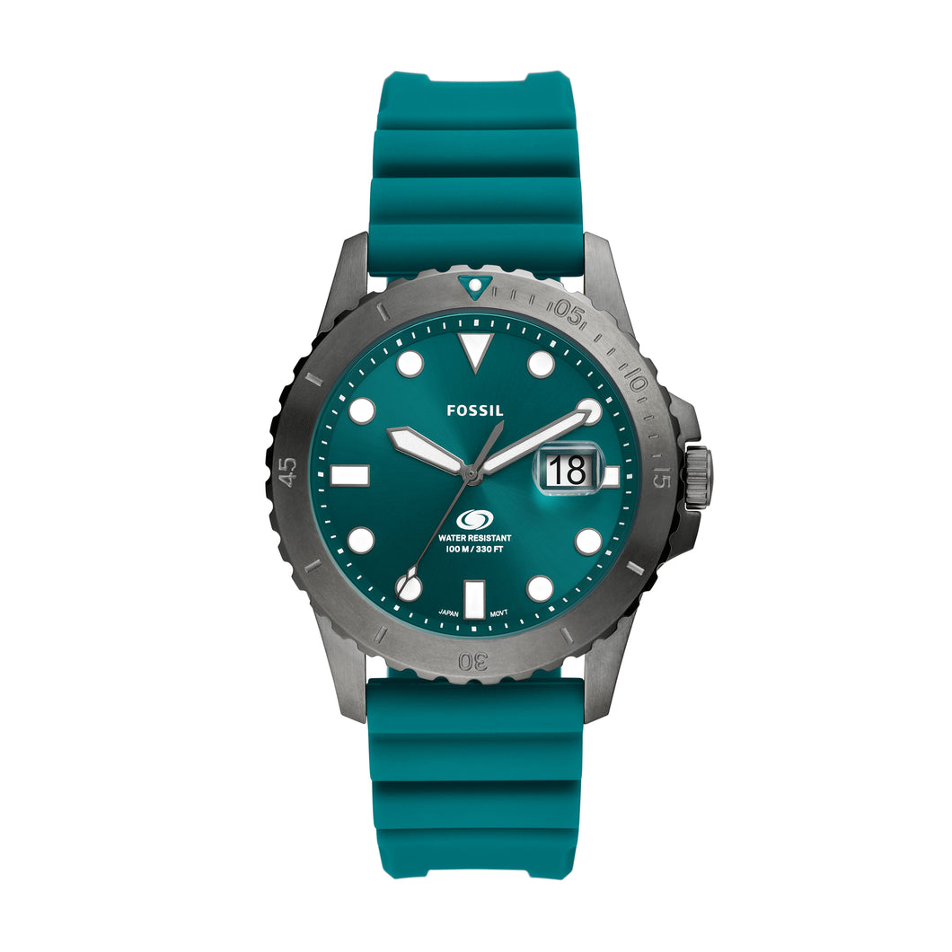 Fossil Blue Three-Hand Date Oasis Silicone Watch