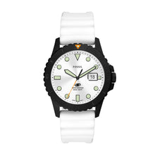 Load image into Gallery viewer, Fossil Blue Three-Hand Date White Silicone Watch
