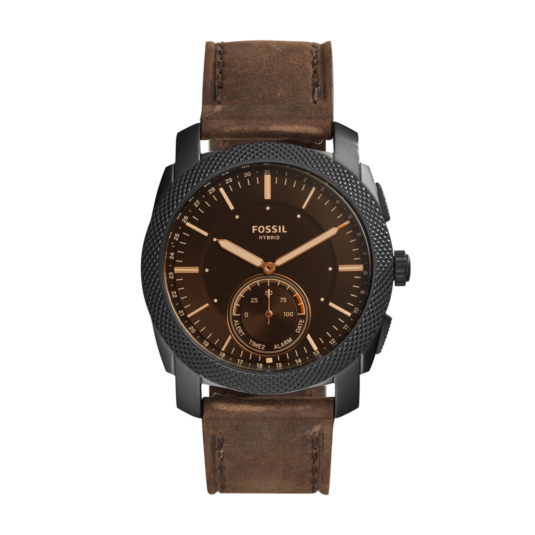 Hybrid Smartwatch Machine Dark Brown Leather