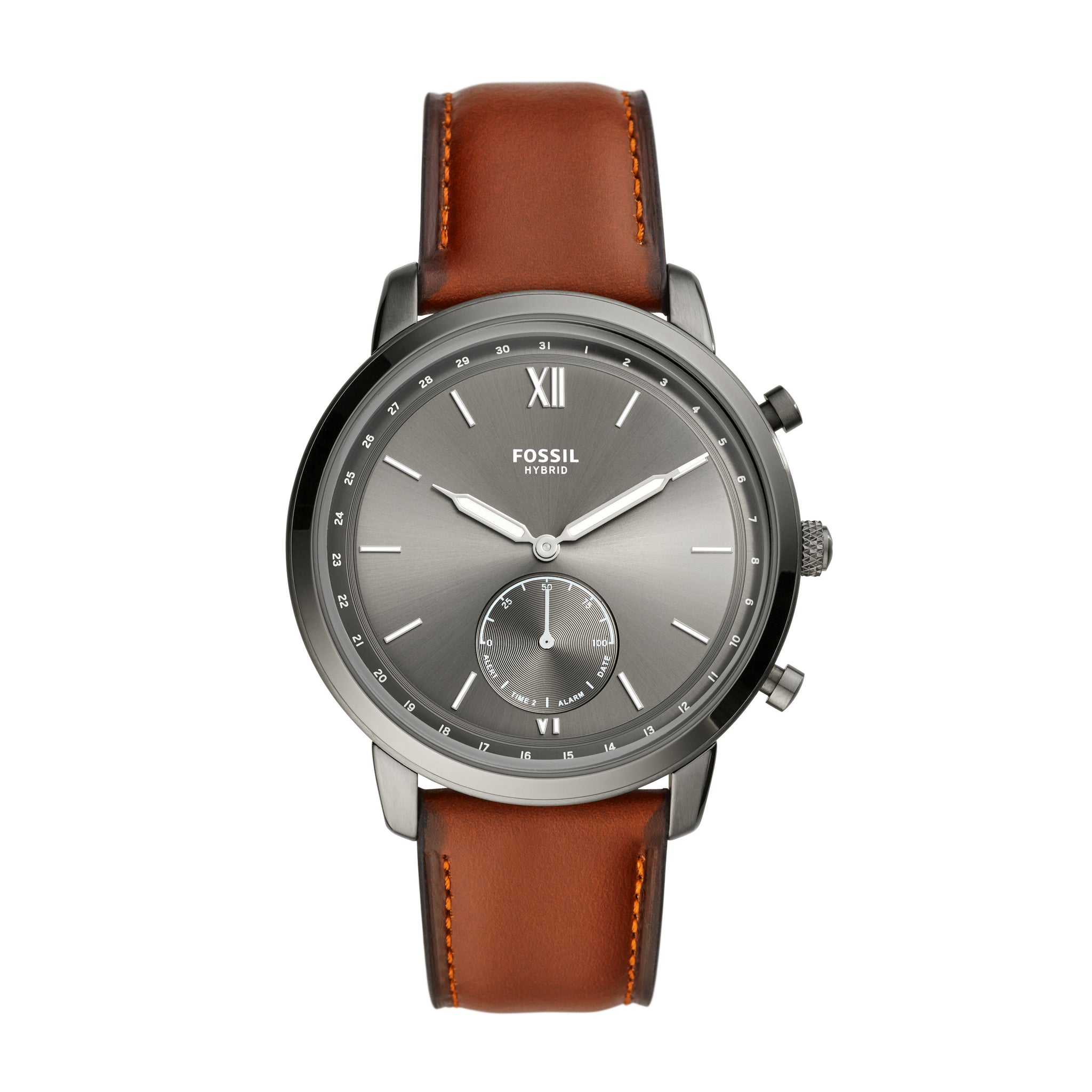 Hybrid Smartwatch Neutra Amber Leather Fossil Malaysia