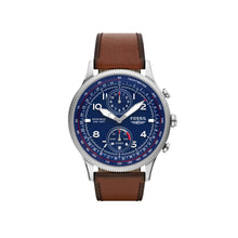 Load image into Gallery viewer, Hybrid Smartwatch Retro Pilot Dual-time Brown Leather
