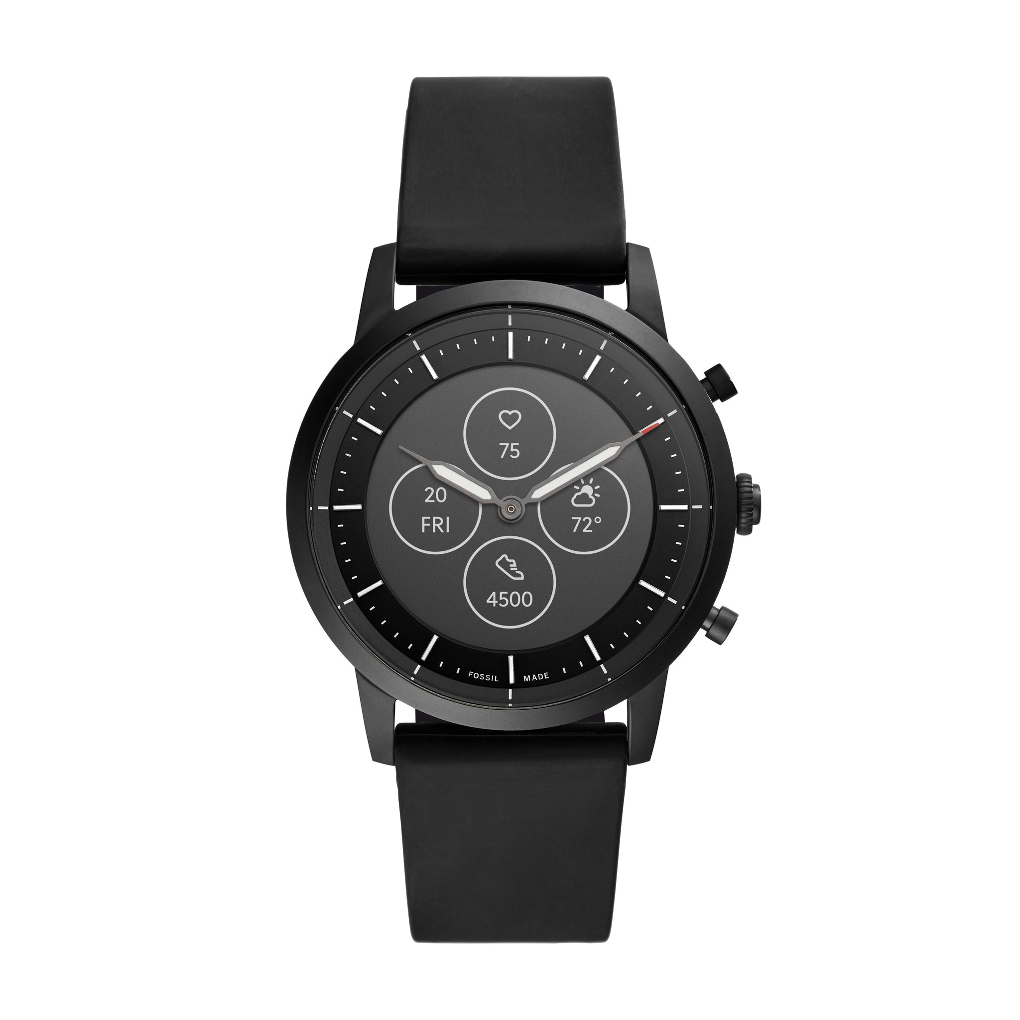 Fossil Hybrid Smartwatch HR Collider Black Silicone Fossil Malaysia