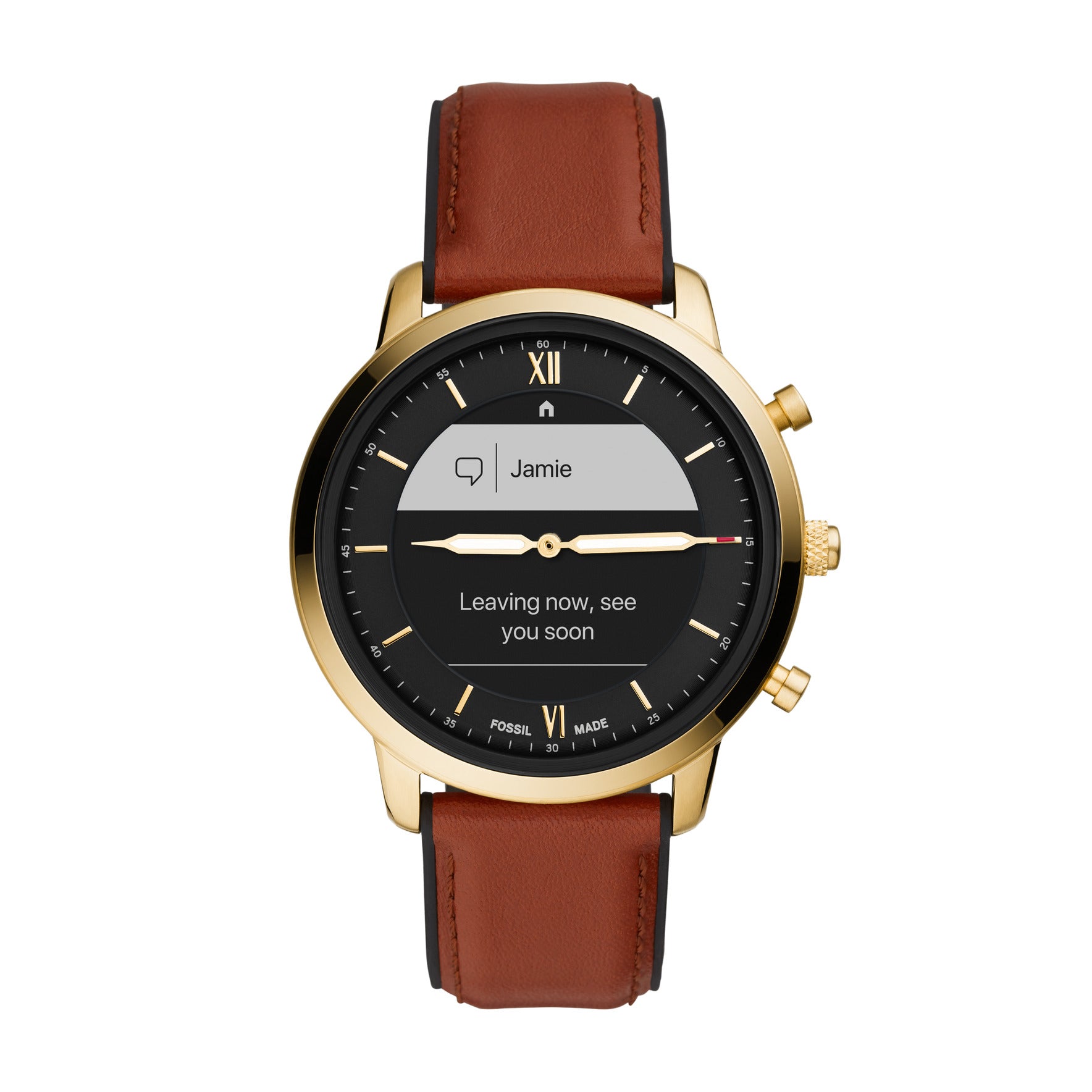 Fossil Hybrid Smartwatch HR Neutra Brown Leather Fossil Malaysia