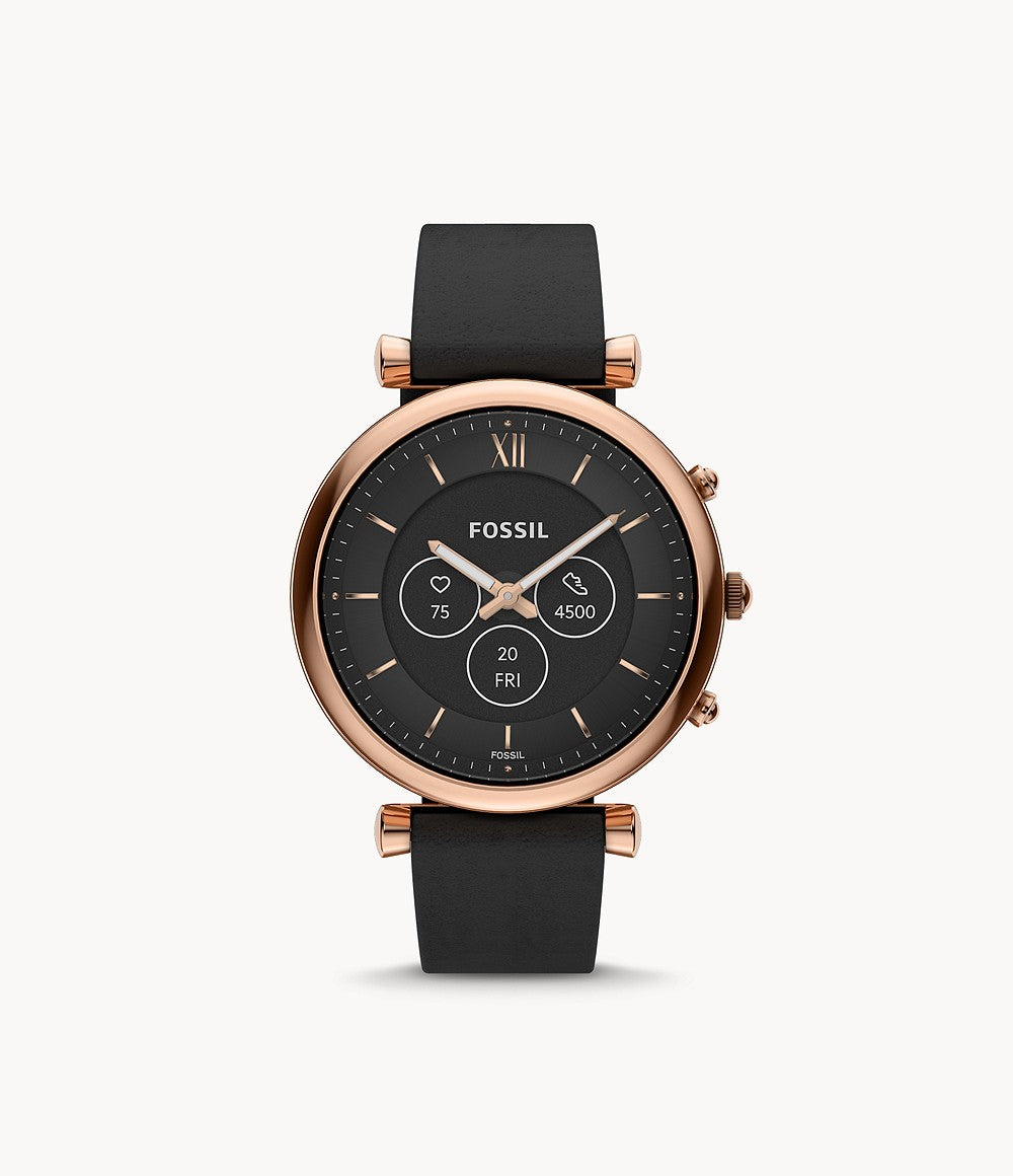 Carlie Gen 6 Hybrid Smartwatch Black Leather