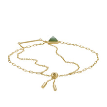 Load image into Gallery viewer, Val Joyful Expression Green Aventurine 14K Gold Plated Brass Chain Bracelet
