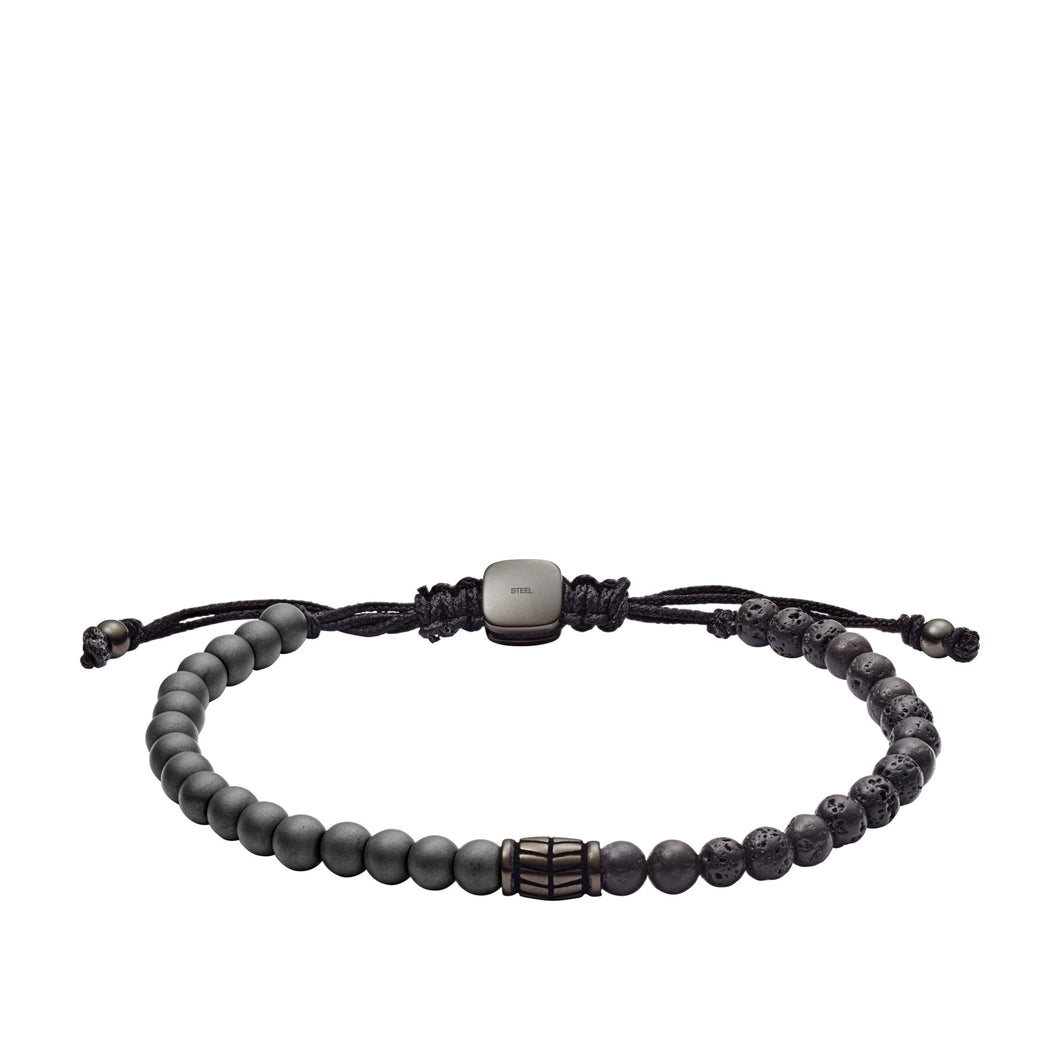 Hematite and Black Lava Stone Bracelet