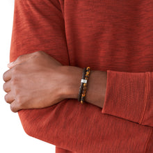 Load image into Gallery viewer, Tiger&#39;s Eye and Brown Leather Bracelet
