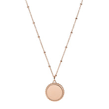 Load image into Gallery viewer, Scalloped Disc Rose Gold-Tone Stainless Steel Necklace

